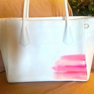 DAGNE DOVER WHITE LAPTOP WORK TO WEEKEND TOTE NWOT